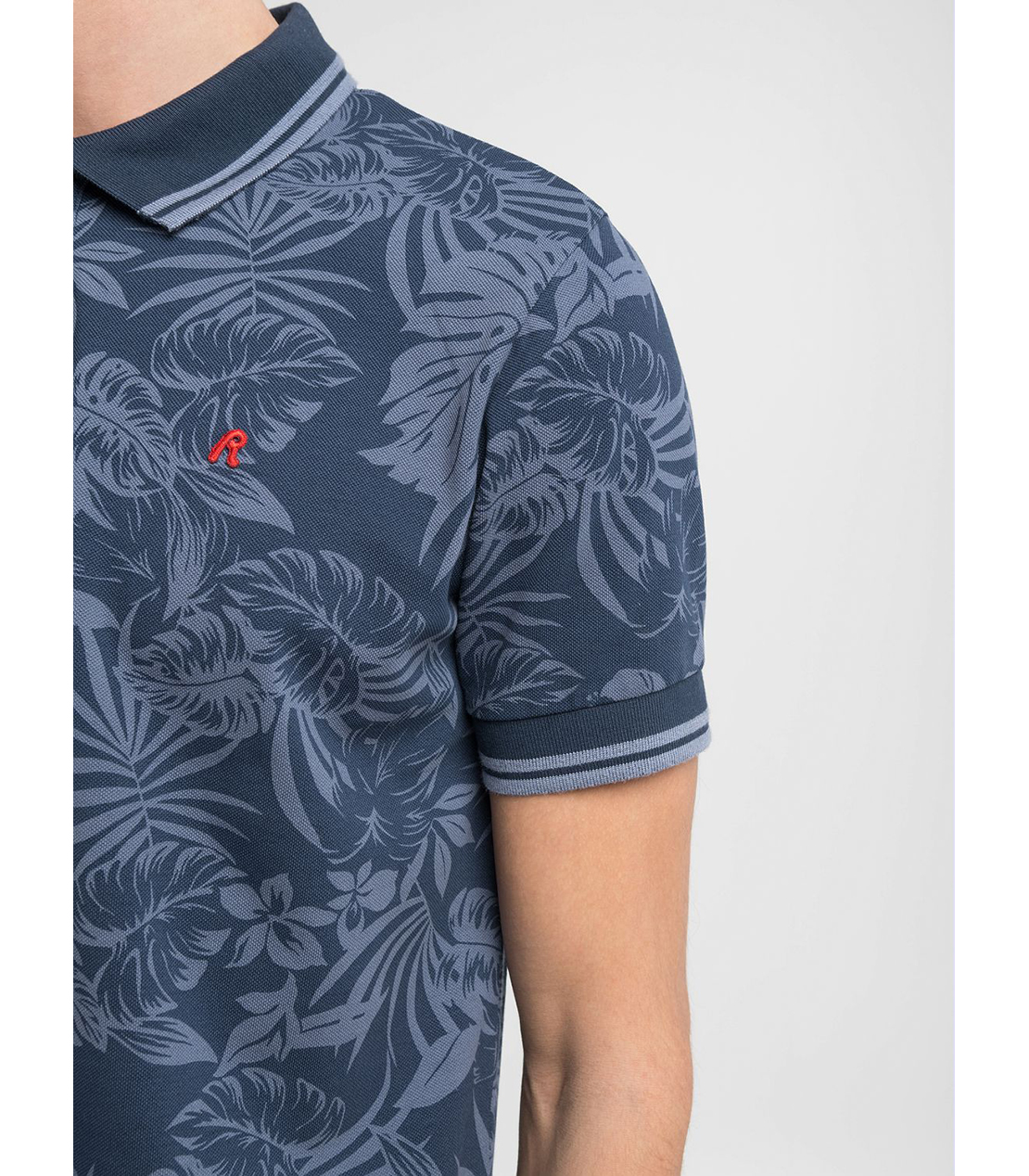 ボタニカルプリントコットンピケ ポロシャツ 詳細画像 ネイビー 6